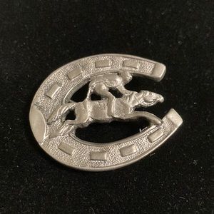 Elias 1992 Sterling and pewter horseshoe pin